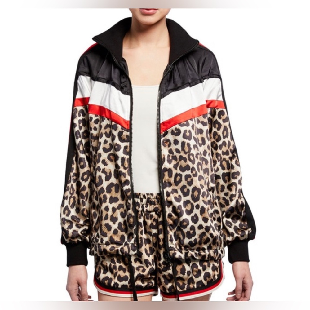 Pam & Gela Red and Black Bomber Jacket with Sporty Design